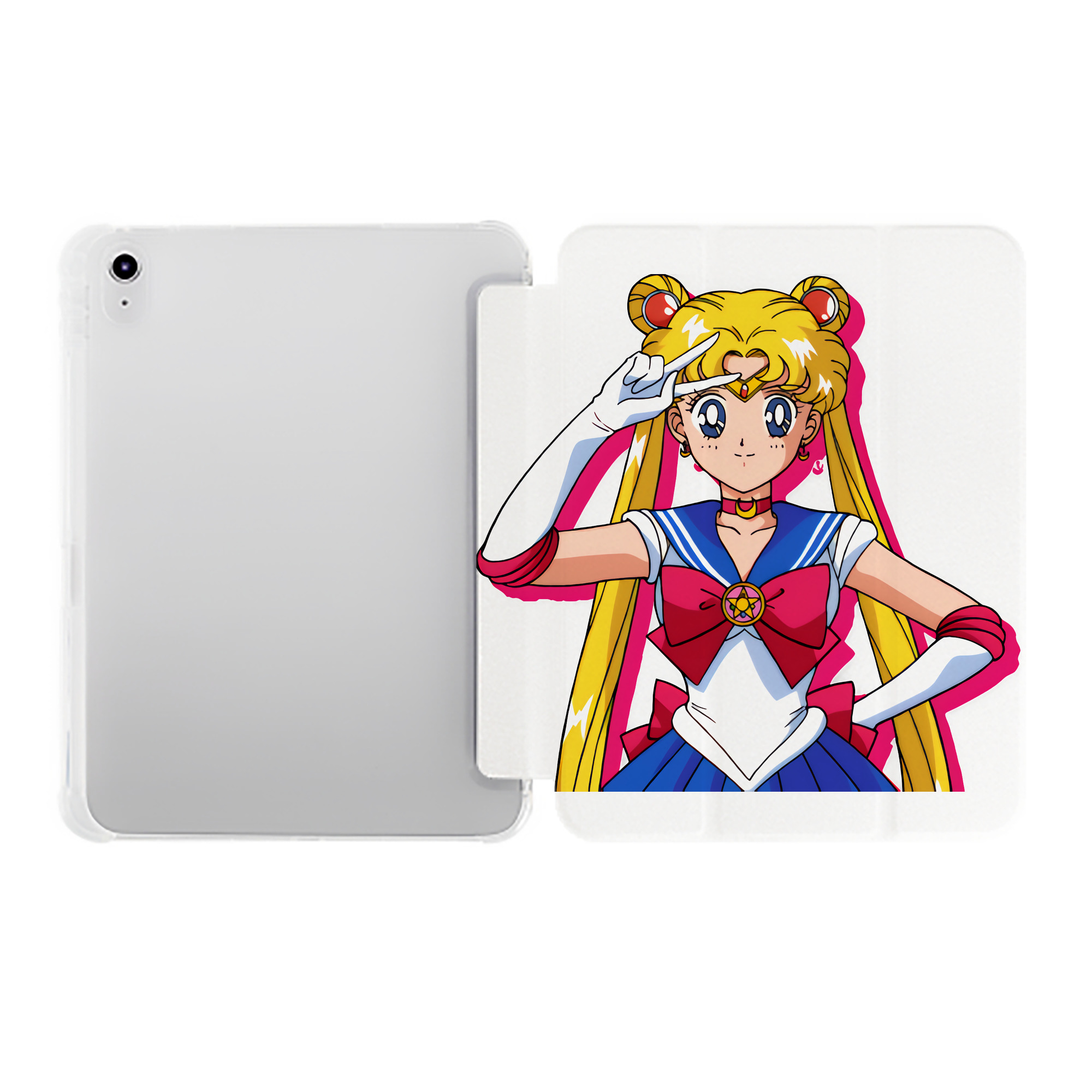 （画像用） 美少女戦士セーラームーン 月野 うさぎ つきの うさぎ Sailor Moon Tsukino Usagi IPad ケース ペン収納付き 三つ折りスタンド PUレザー×シリコン 対応機種9.5/10.5/10.9インチ